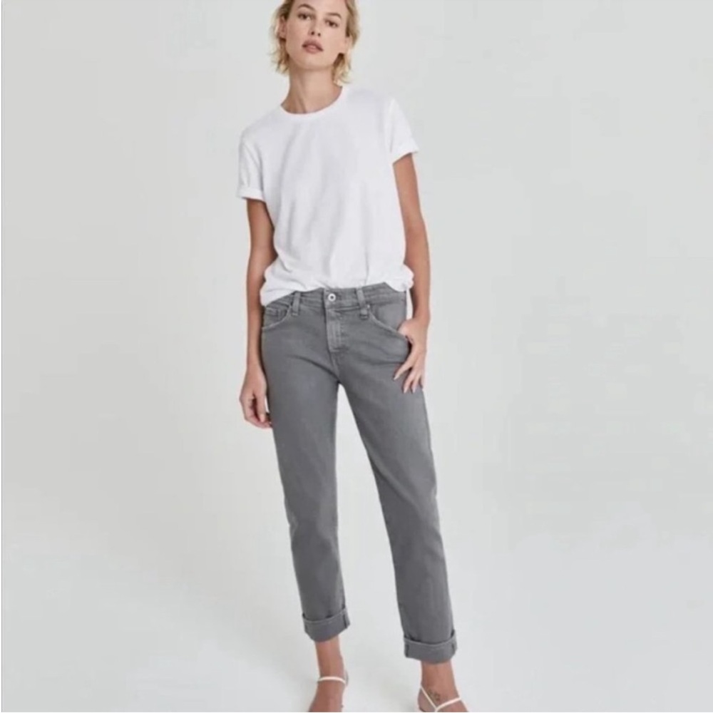 AG Adriano Goldschmied Ex Boyfriend Slouchy Slim Gray Denim Jeans Size 31.